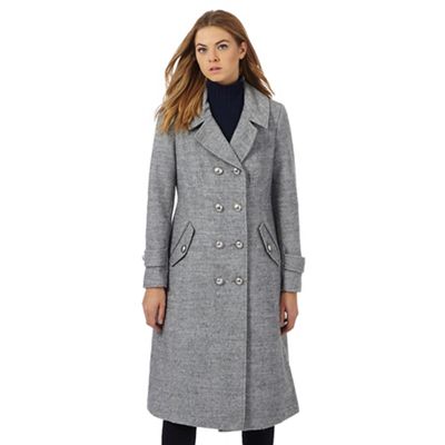 Grey military coat with wool
